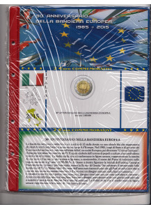 2015  4 Fogli e Tasche per il 2 euro 30 Anniv. Bandiera Europea